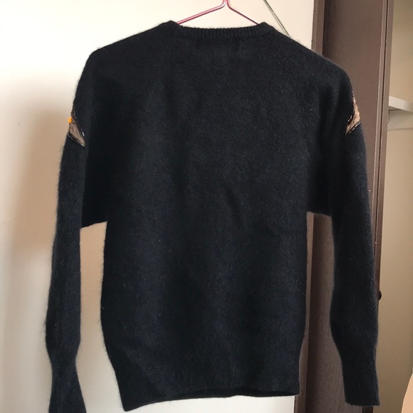 Vintage Black Handmade beaded long sleeve blouse - Picture 5 of 5